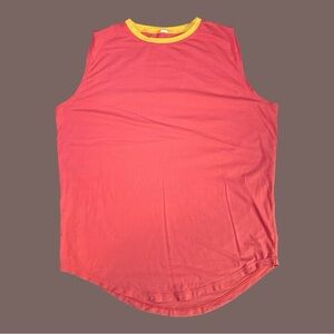 Lululemon Brunswick Muscle Tank Poppy Coral Heathered Honey Lemon Sz Nst